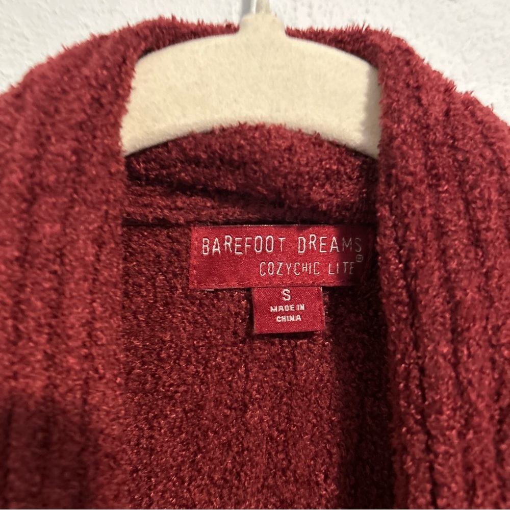 Barefoot Dreams Deep Red Open Front Cardigan - Picture 3 of 4